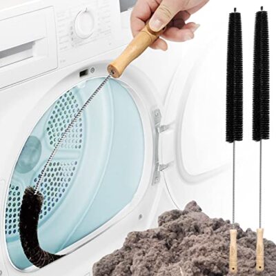 Lint Remover Brush Dryer Vent Trap Cleaner Kit Cleaning Refrigerator Pipe 2 Pack