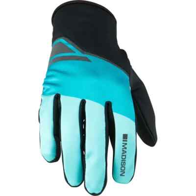 Madison Sprint Herren Softshell Fahrradhandschuhe - Small - Blau Curaco Blocks