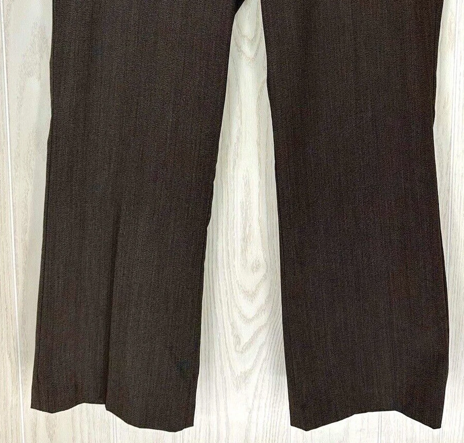 Ingredientes Pantalones de vestir para mujer talla 14 marrón tiro medio pierna recta bolsillos delanteros Foto 3 de 4