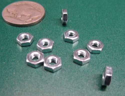 Zinc Plate Steel Small Pattern Hex Nut RH, 6-32 x 1/4" W x 3/32" H, 400 pcs - Picture 8 of 11