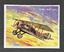 SPAD WWI French Biplane Cinderella Stamp - Plane