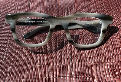THIERRY LASRY GENTLY 740 Grey Gradient Pattern Glasses 50 24 140 Handmade In FR