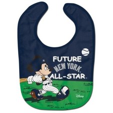 NEW YORK YANKEES MICKEY MOUSE BABY BIB DISNEY MLB OFFICIALLY LICENSED