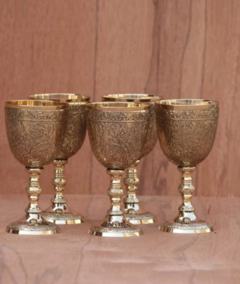 Handmade Set Mit 5 Royal King Geprägt Becher Design Messing Wein Becher