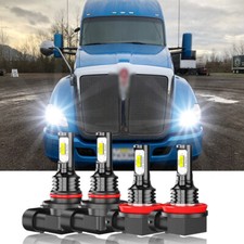 for Kenworth T680 T880 2013-2019 LED Headlight Kit Bulb 9005 High H11 Low Beam
