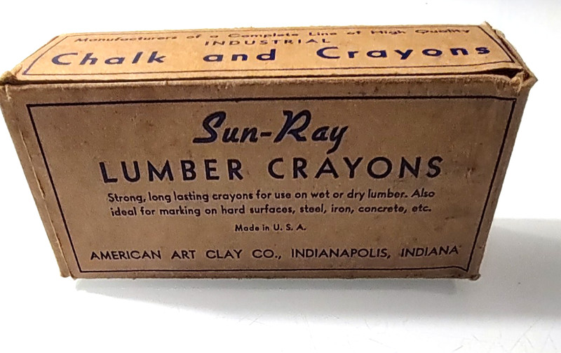 Vintage Box Of Sun Ray Lumber Crayons