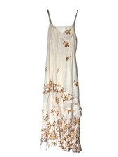 Reformation Sasha Floral Print Maxi Sun Dress Cream Orange Golden Size 4