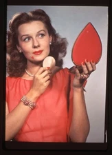 Rhonda Fleming 1940's applying make up Vintage Photo Agency 35mm Transparency