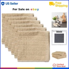 Cotton Dishcloth Set 6 Pieces 12x12 Kitchen Cleaning Towels Absorbent Durable