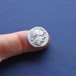 Republik römische Silbermünze Denar unerforscht um 100 v. Chr.