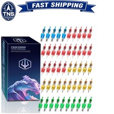 50Pcs Tattoo Cartridge Needles Assorted Sizes Round Liner Shader Magnum Compa...
