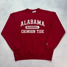 Alabama Crimson Tide Baseball Champion Crewneck Sweatshirt Red Mens Medium Y2K