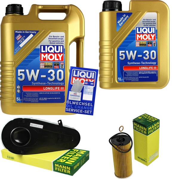Mann Inspektionspaket 6L Liqui Moly Longlife 5W-30 FüR BMW 5Er Touring F11 520D-image