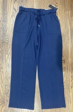 Soho Apparel Womens Navy WideLeg Pants Drawst...