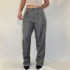 90 s Vintage Retro Mid-Rise Wide Leg Pleated Trouser Dress Pants Women's 29