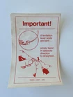 Vintage Star Wars Kenner Dagobah Playset Original Paper Insert- Levitation Lever
