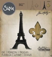 Sizzix Bigz Die 658556 Fleur de Lis Eiffel Tower - Tim Holtz