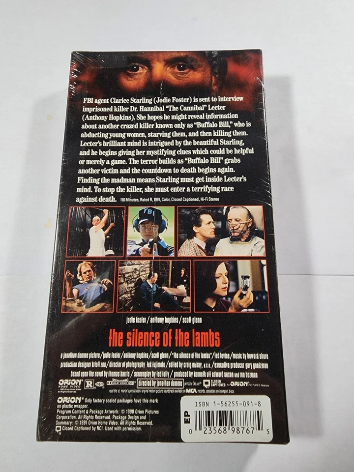 The Silence of The Lambs 1990 VHS Movie 1st Release -Factory Sealed V1 - Image 2 of 2