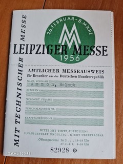 Ausweis DDR Leipziger Messe