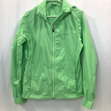Columbia Rain Jacket Windbreaker Hooded Green Lightweight Women's Medium