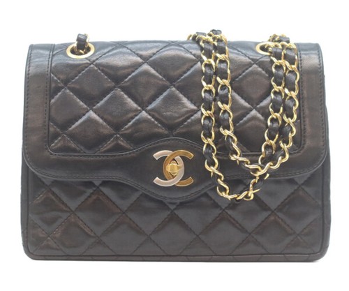 CHANEL Lamb Flap Paris Matelassé 22 Shoulder bag Black/Gold & Silver Hardware