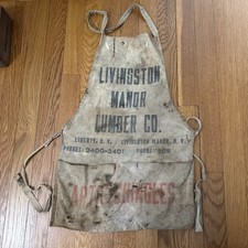 Vintage Livingston Manor NY Lumber Co Artic Shingles Nail Advertising Apron