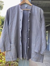 Women's Dosa Tan Natural Linen Chore Coat Jacket Size Made in USA