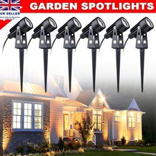 Garden Spotlights Uplighter Floodlight Mains Outdoor 6 LED Warm White Waterproof