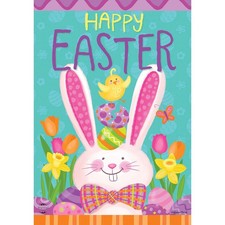 Briarwood Lane Bow Tie Easter Bunny House Flag 28x40