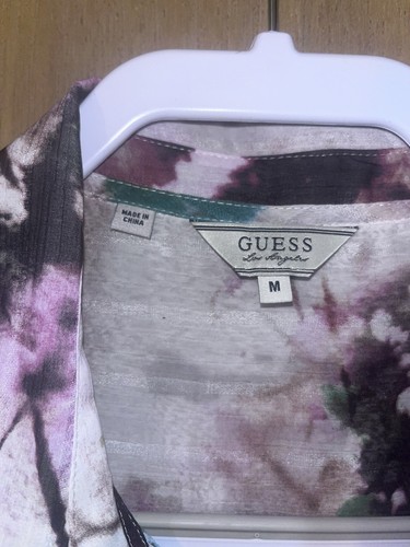 Camicia donna GUESS trasparente con bottoni taglia M camicia floreale - Foto 3 di 7