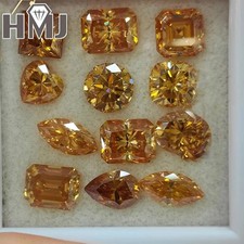 Pietra sfusa moissanite 1-10 ct pera/ovale/taglio cuore pietre preziose champagne originali