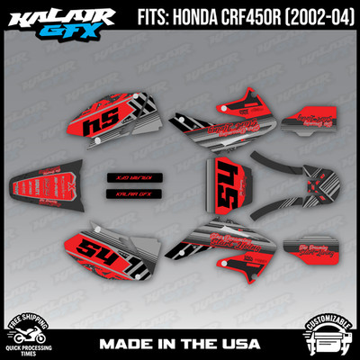 Graphics Kit for Honda CRF450R (2002-2004) Split Series - Red Shift