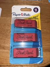 Paper Mate Pink Pearl Erasers, Large, 3 Count