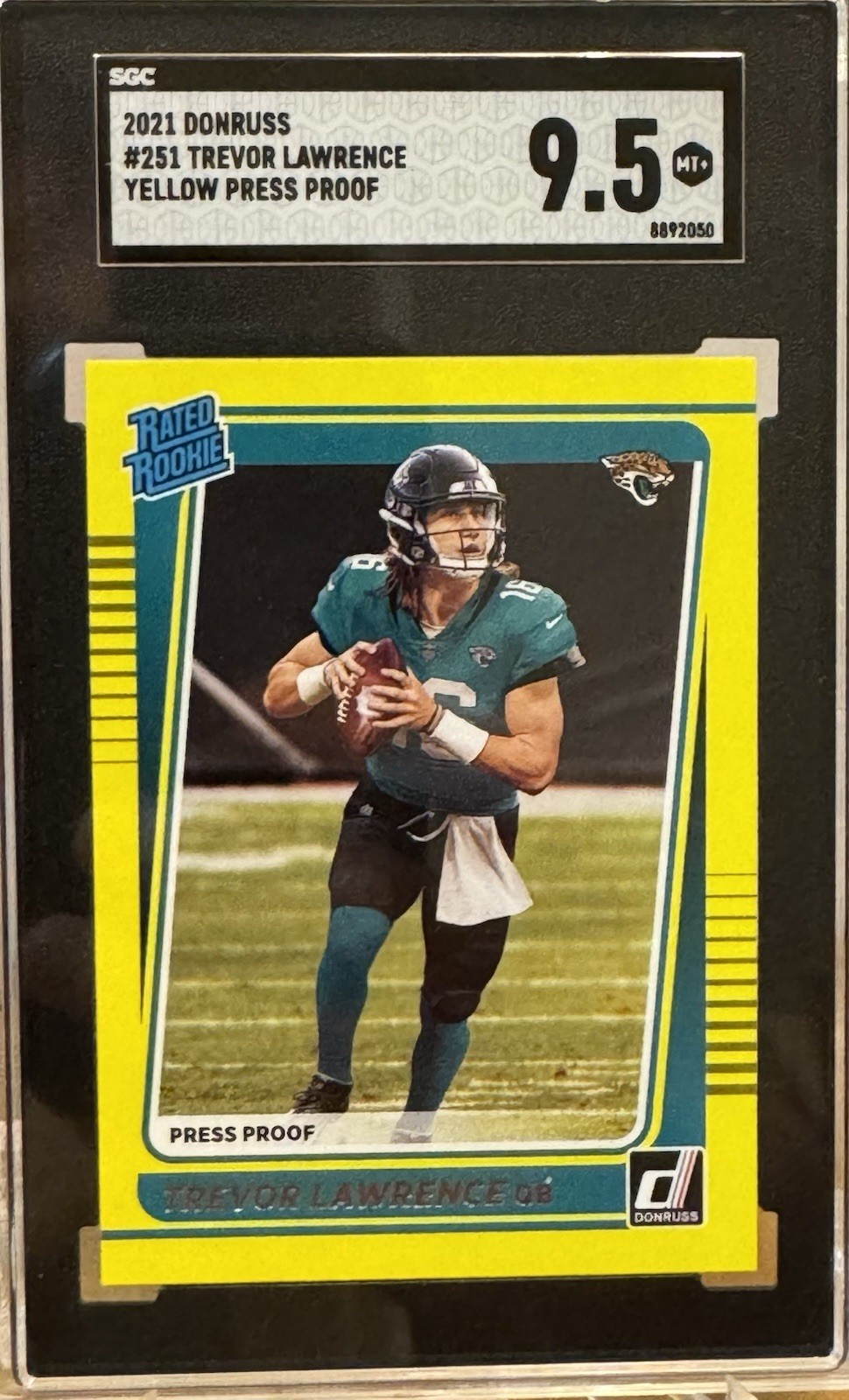 2021 Donruss #251 Yellow Press Proof Trevor Lawrence Rated Rookie SGC 9.5