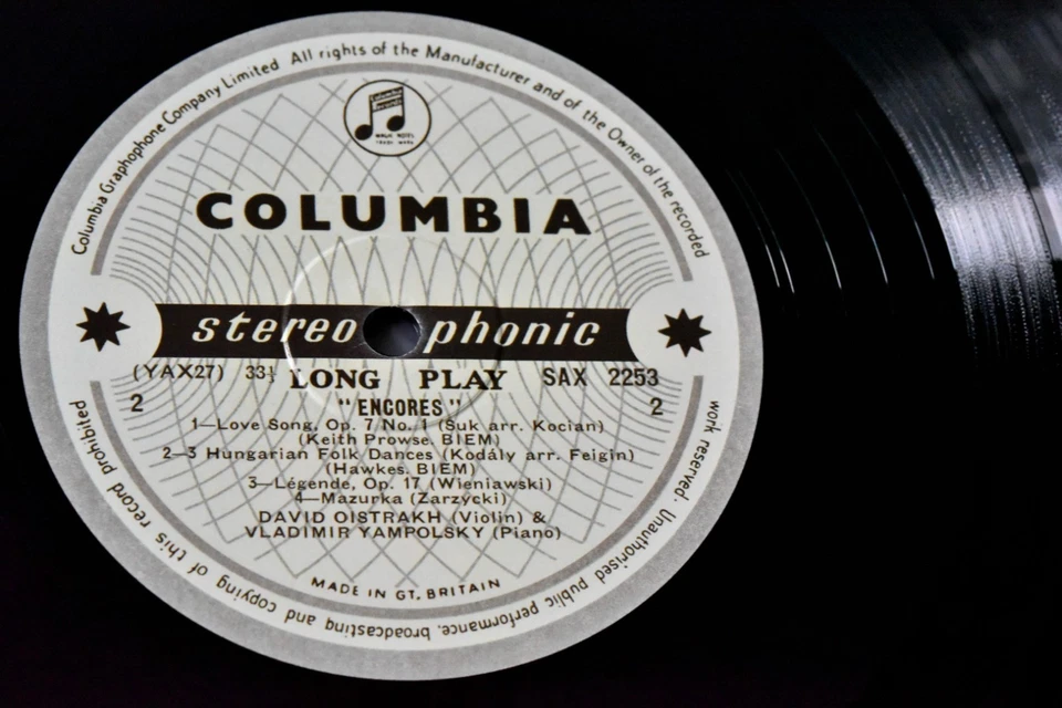 AUDIOPHILE TESTAMENT COLUMBIA SAX 2253 UK David OISTRAKH "Encores" 180g NEW - Image 3 of 3