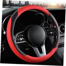 Car Steering Wheel Cover, Leather Steering Wheel Cover,Universal 15 inch Red