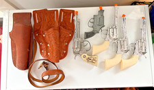 Lot of Toy Cap Guns  Holsters Hunter, Hubley, Pony Boy, Nicholas 250 Shot,