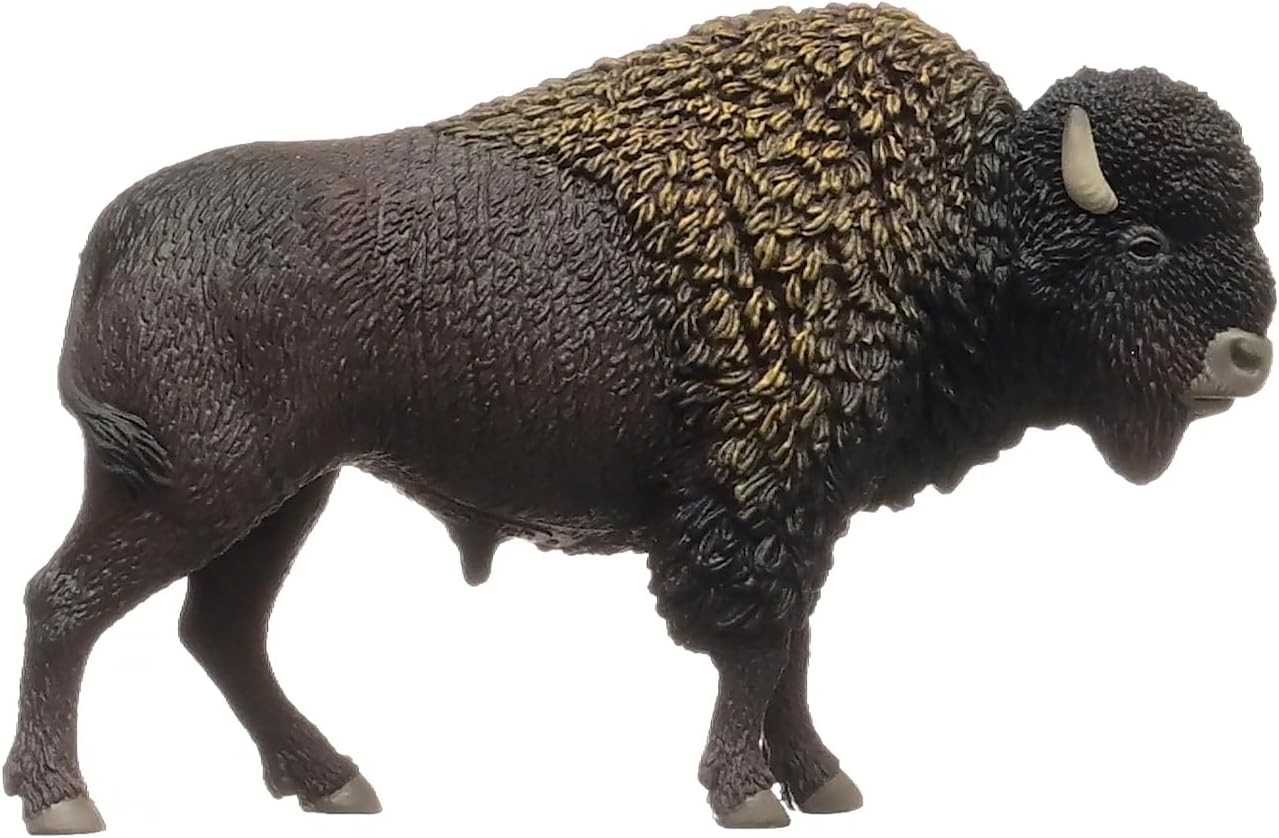 Wild Life - Large, 5" North American Bison Figurine. Realistic, Hand-Painted Har