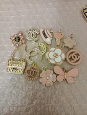 12  Pc Set  Chanel Button Charm Zipper Pull 
