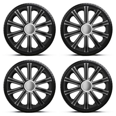 Radkappen 16 Zoll schwarz silber Radzierblenden Modena x4 passend für TOYOTA HILUX