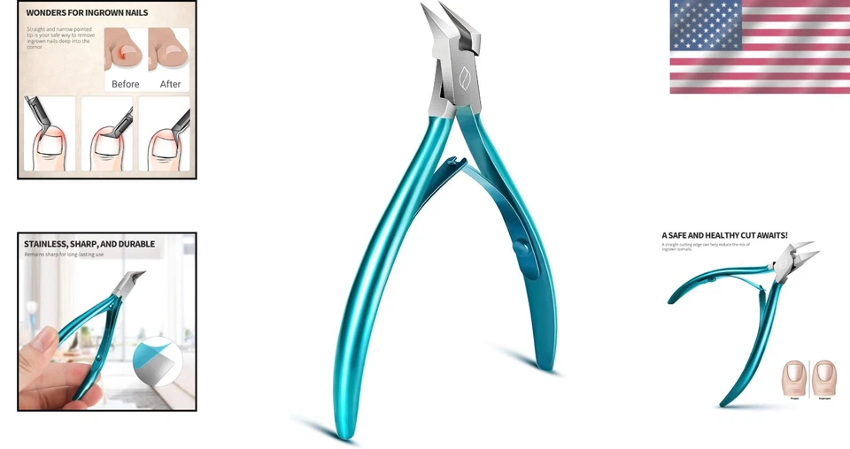 Cortaúñas Profesional Encarnado con Mandíbula Ancha - Herramienta Duradera de Acero Inoxidable Foto 2 de 4