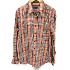 Eddie Bauer Shirt Mens Large Plaid Flannel Classic Fit Long Sleeve Cotton