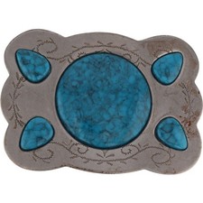 Faux Turquoise Southwest Hippie Boho Western Cowgirl Vintage Belt Buckle