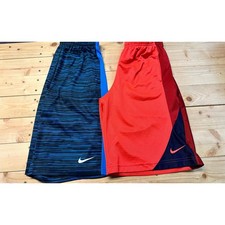 Nike Kids Basketball Shorts L Dri-FIT Athletic Activewear Blue Red