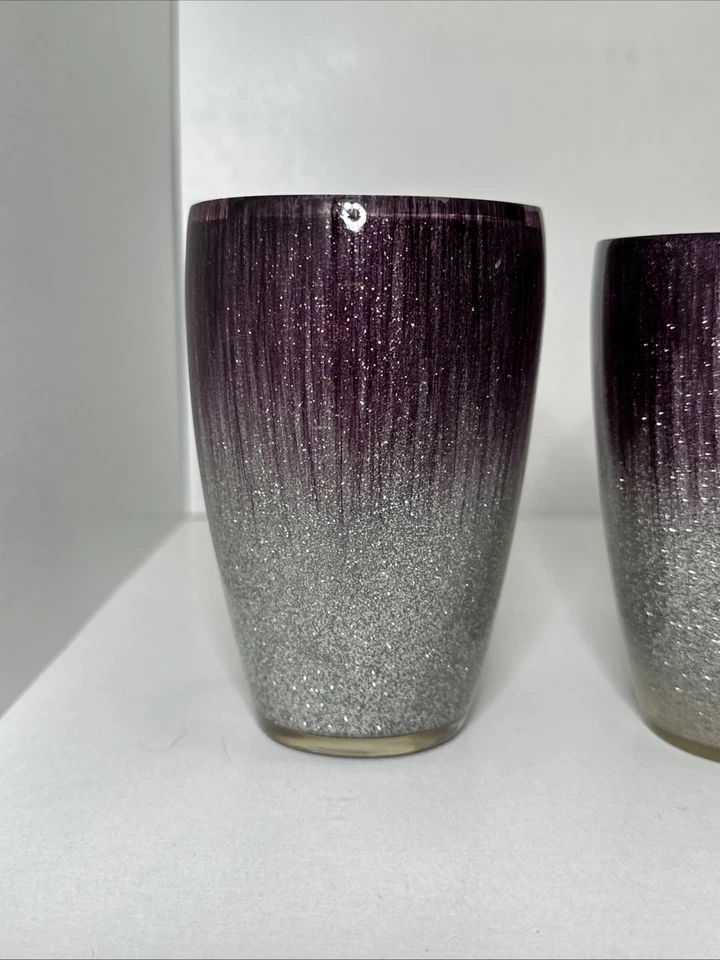 Stardust-Purple/Silver Tissue Cover, Tooth Brush And Drinking Cup Set Of 3 Retro - Image 4 of 4