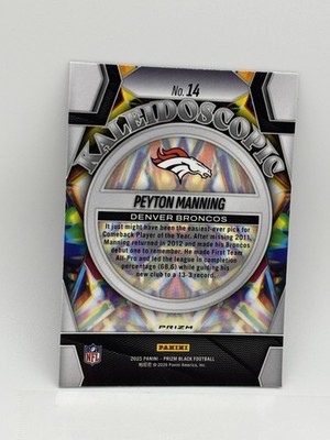 2025 Panini Prizm Black Football #14 Peyton Manning Silver Prizm