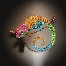 Rhinestone Crystal Pavé Chameleon Brooches (Set of 3) — listing 5