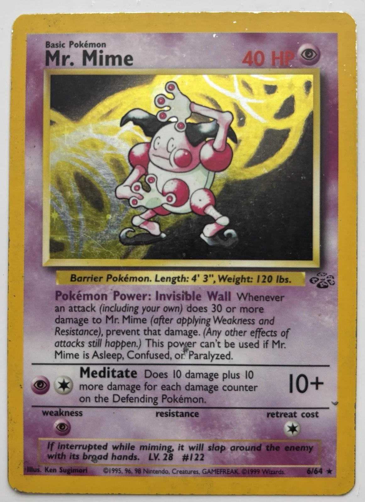 Pokémon TCG Jungle Holo Mr. Mime Card