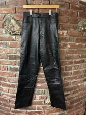 Vintage 80s Black Leather Pants Size 27 X 30