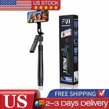 76''Smart Tracking Selfie Stick Tripod Stand with 360 Rotation 2LED Fill Light